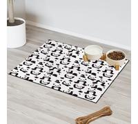 Panda Animals Bear Pet Feeding Mat for Cat Dog Water Bowl Food Mats Cute Panda Pet Feeding Mats Absorbent Nti-Slip Contain Spills Protects Floors Placemat 30.4 x 50.8 cm