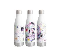 Panda Animals Watercolour Rainbow Art Bottle Double Wall Insulated Stainless Steel Sport Drinks 500ml White Gift Ideal for School Work Office Oudoor Sports Keeps Hot and Cold Drinks