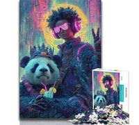Panda Art Jigsaws Puzzles 1000 Pieces for Teenagers Gifts,Challenging Game And Family Play Wall Decoration Unique Birthday And Xmas Gifts 38x26cm