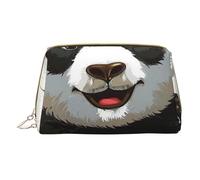 Panda Art Printed Small Makeup Bag Portable Leather Make up Bag Travel Zipper Cosmetic Bags Organizer for Women