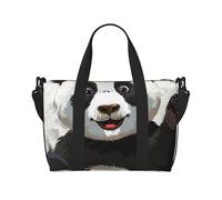 Panda Art Printed Travel Bag Duffle Bag for Men Women, Large Water Resistant Gym Bag Weekend Holdall Bag with Shoulder Strap