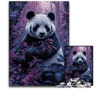 Panda Art Style Jigsaw Puzzle 1000 Pieces Wooden Puzzles Perfect for Family Fun on Christmas Thanksgiving Birthdays Easter 1000 PCS(75x50cm)