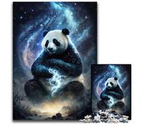 Panda Art Style Puzzles for 1000 Piece Wooden Jigsaw Challenging Brain Teaser for Teenagers Family Game Night Fun 1000 PCS(75x50cm)