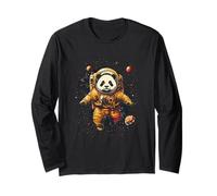 Panda Astronaut Floating Among Planets Long Sleeve T-Shirt