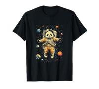 Panda Astronaut Floating In Space Planets T-Shirt