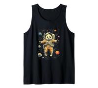 Panda Astronaut Floating In Space Planets Tank Top