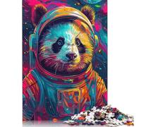 Panda Astronaut Space Puzzle Brain Teaser 100% Recycled Cardboard Jigsaw Puzzle for Women Men 500pcs (52x38cm)
