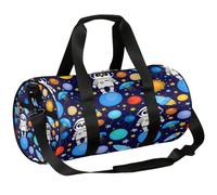 Panda Astronauts Sports Gym Bag Duffel Bags Workout Lightweight Shoulder Weekender Bag Travel Duffel Bag for Men Women(Cartoon), Panda Astronauts, 17.6(L) x 9(W) x 9(H) inch