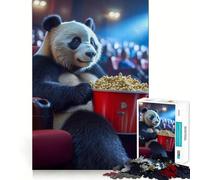 Panda at The Movies Jigsaw Puzzle for Teenagers 1000 Pieces Memory Boost Indoor Play Image Assembly (50x75cm)