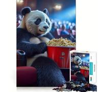 Panda at The Movies Jigsaw Puzzles for Adults1000 Pieces Recall Upgrade Peaceful Time Tight Cut Santa Wish List (38x26cm)