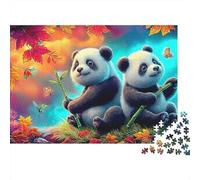 Panda Autumn after School Activity Flower Fall Art 1000 Pieces Ultra Difficult Collectors Mind Relaxation Office Break Kids Beginners 70x50cm/1000pcs