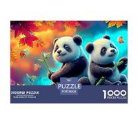Panda AutumnExquisite 1000-Piece Jigsaw Puzzles for Adults Containing A Wealth of Challenging Educational Puzzle Game Pieces - Designed to Be A Cherished Gift Jigsaw Puzzles for Adults And Kids 12 Ye