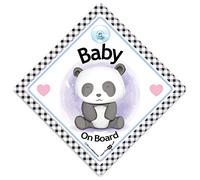 Panda Baby on Board Sign 14cm Includes a Suction Cup