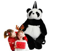 Panda Backpack - Plush Animal School Bag, Kids Shoulder with Adjustable Straps, Cute Bear Travel Pack with Zipper Pocket, Bookbag Accessory, Lightweight Carrying Storage