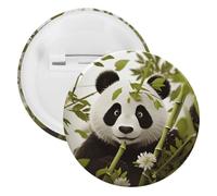 Panda Badge Metal Round Pins, Lightweight Brooch for Backpack, Fashion Button Pins Badge for Shirts, Jackets, Shawl Coat, Unisex, 12PCS, Tinplate, metal round pins
