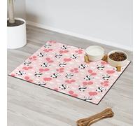 Panda Balloon Heart Pet Feeding Mat for Cat Dog Water Bowl Food Mats Panda Print Pet Feeding Mats Absorbent Nti-Slip Contain Spills Protects Floors Placemat 60.9 x 81.2 cm