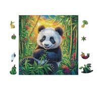 Panda Bamboo Forest 100 Pc DIY Jigsaw Puzzle Puzzles for Adults Teens Hard Challenging Team Building Stress Reducing Autumn Gift 28x28cm