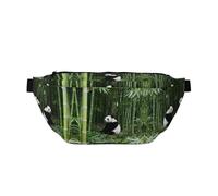 Panda Bamboo Forest Running Waist Pack-No-Bounce Phone Holder for Gym, Waterproof Crossbody Bum Bag with Adjustable Strap