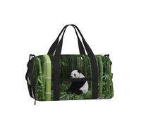Panda Bamboo Forest Sports Duffel Bag with Shoe Compartment-Lightweight Gym Weekender for Men Women, Waterproof Travel Tote with Wet Pocket