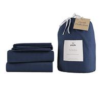 Panda Bamboo & French Linen Bedding - Earth Collection (Midnight Navy, UK King)