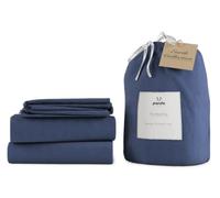 Panda® Bamboo & French Linen UK Double Complete Bedding Set, Midnight Navy