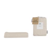 Panda® Bamboo & French UK Double Linen Fitted Sheet, Natural | Soft & Breathable | Luxury High Thread Count | Thermoregulating for Quality Sleep | Antibacterial & Hypoallergenic | Durable Fabric