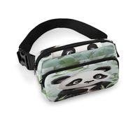 Panda Bamboo Full Printed Fanny Pack,Zipper Belt Bag Cute Crossbody Bag Hip Bum Bag with Adjustable Strap