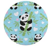 Panda Bamboo Leaf Personalized Jigsaw Puzzles, 195Pcs Custom Wooden Jigsaw Puzzle Round Puzzle Gift Adult