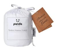 Panda Bamboo Mattress Protector - White, EU King | Waterproof, Ultra-Thin & Durable Cover Pad | Light & Breathable | Hypoallergenic & Anti-Bacterial | Soft on Skin | Bedding Essential | No Noise