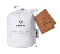 Panda Bamboo Mattress Protector - White, UK Double | Waterproof, Ultra-Thin & Durable Cover Pad | Light & Breathable | Hypoallergenic & Anti-Bacterial | Soft on Skin | Bedding Essential | No Noise