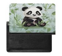 Panda Bamboo Passport Holder for Travel PU Leather Passport Book Card Holder Case Cute Passport Wallet Ultra Slim Passport Cover Passport Protector Case for Women Men