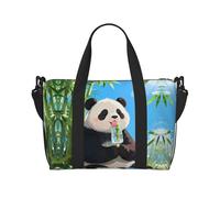 Panda Bamboo Pop Travel Duffle Bag-Lightweight Carry On Weekender for Men Women, Waterproof Overnight Bag for Gym Weekend Trips