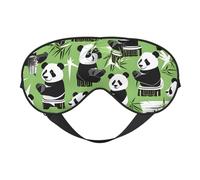 Panda Bamboo Print Sleep Mask,Soft Eye Mask with Adjustable Strap for Sleeping, Travel and Relaxation