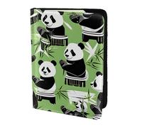 Panda Bamboo Print Stylish Men Women 5.5 Inch Passport Travel Document Wallet For Secure Storag, Black, One Size