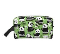 Panda Bamboo Print Zipper Storage Bag, Travel Accessories, toiletries Bag, Portable toiletries Bag