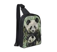 Panda Bamboo Printed Chest Bag Sling Bag for Men Women, Waterproof Crossbody Backpack Men Bag for Runner Workout Hiking Cycling Travel