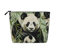 Panda Bamboo Printed Travel Makeup Bag Imitation Linen Cosmetic Bags Waterproof Cosmetic Case Organizer for Women