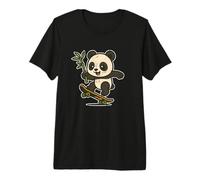 Panda Bamboo Skate Chill Cartoon Premium T-Shirt