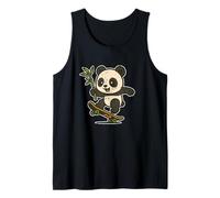 Panda Bamboo Skate Chill Cartoon Tank Top