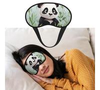 Panda Bamboo Sleep Mask Women Men Soft Comfortable Eye Mask Shade Cover with Adjustable Strap for Travel Yoga Nap Sleeping