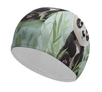 Panda Bamboo Swim Caps for Short & Long Hair Fashion Durable High Elasticity Swimming Caps Comfortable Bathing Cap Non-Slip Breathable Swim Hats for Swimmers&Gifts