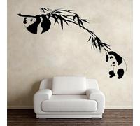 Panda Bamboo Wall Stickers for Children's Rooms, Nursery, Asian Animals, Forest, Jungle, and Bedroom Walls