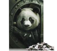 Panda Bank Cute Criminal 1000 Piece Jigsaw Puzzle for Adult Toy Intellectual Game Educational Game for Adult Stress Relief Home Decoration 1000pcs (75x50cm)