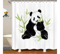 Panda Bathroom Shower Curtain Cartoon Giant Panda Waterproof Kids Boys Girls Cute Bamboo Shower Curtain with Hooks Chinese Bear Animal Decor Curtains180x180cm