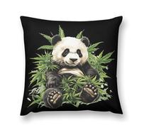 Panda Bear And Weed Plush Pillowcases Soft Throw Pillow Covers Body Cushion Protective Case for Sofa Car Home Decor 20 "x20 "