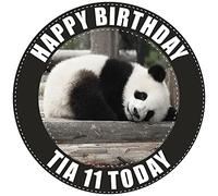 Panda Bear - Any Size (4in - 7.5in) Personalised Edible Cake Topper on Premium Icing