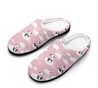 Panda Bear Cloud Rainbow Men's Cotton Slippers Soft Cotton-Lining Warm Home Shoes Non-Slip Washable 13-14（46-47）