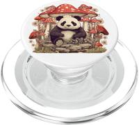 Panda Bear Cottagecore Goblincore Aesthetic Art Mushroom PopSockets PopGrip for MagSafe