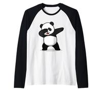 Panda Bear Dabbing Raglan Baseball Tee