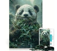 Panda Bear Eating Bamboo Hard Jigsaw Puzzle for Adults 1000 Pieces Boost Memory Soothing Play Premium Cut Perfect Present (38x52cm)